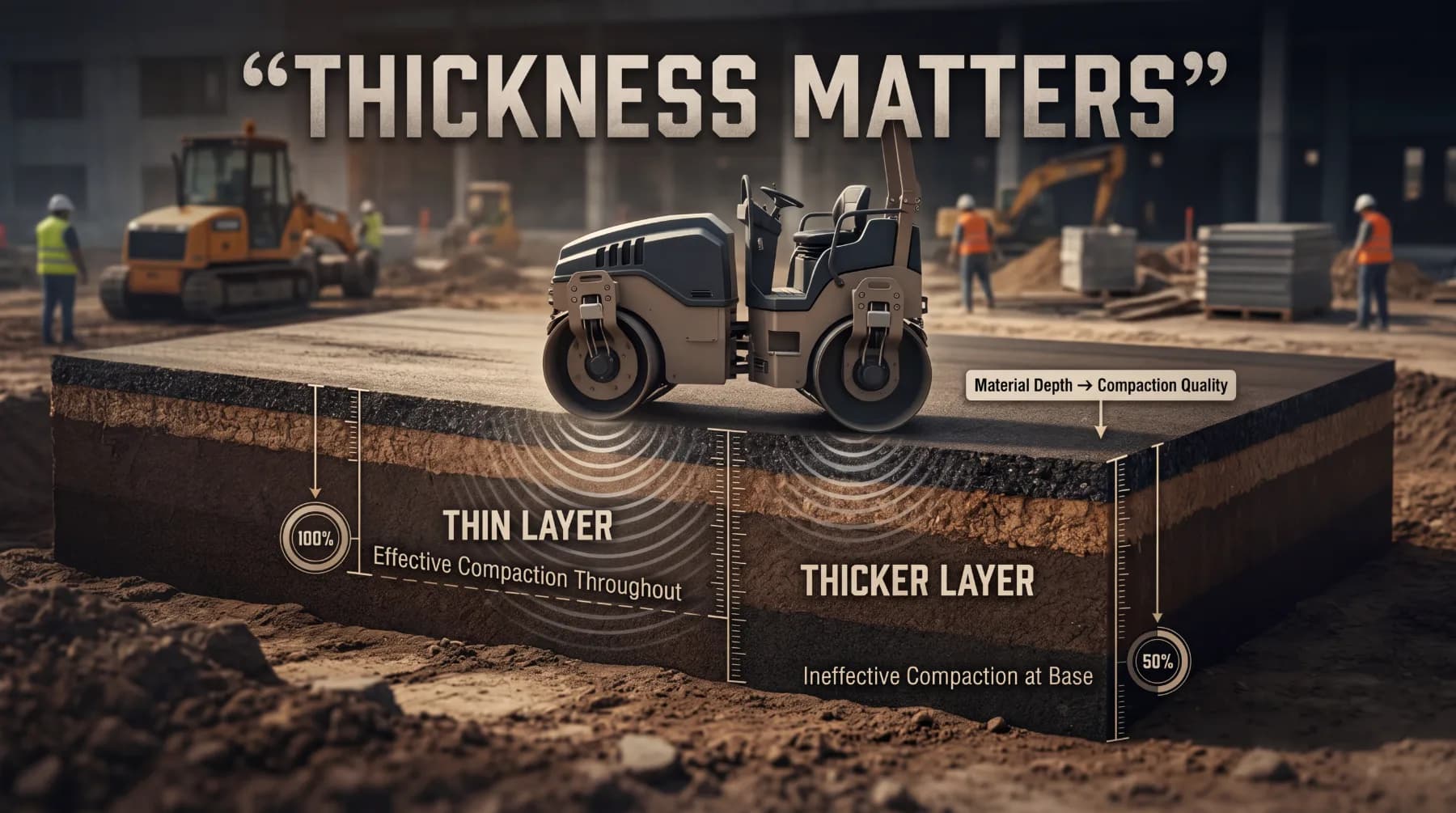 How Material Thickness Affects Road Roller Compaction