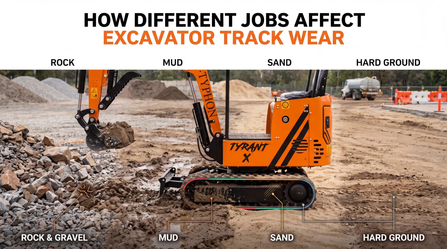How Different Jobs Affect Excavator Track Wear