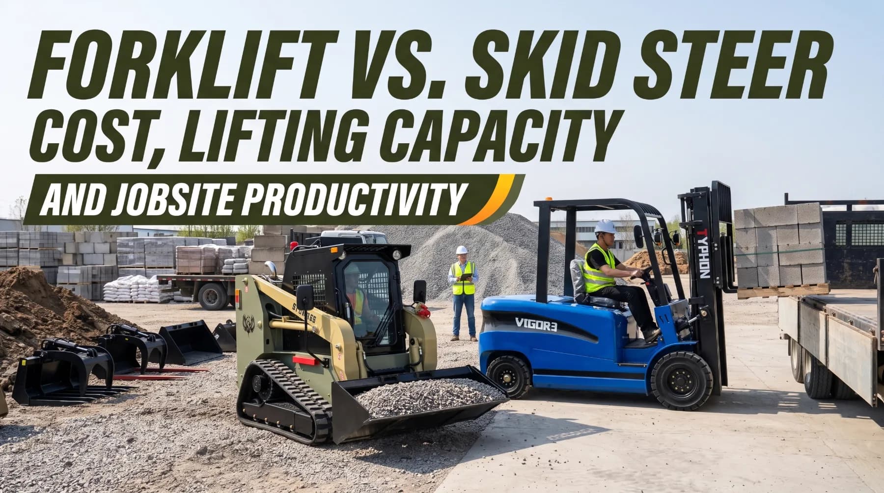 Forklift vs. Skid Steer Cost, Lifting Capacity, and Jobsite Productivity