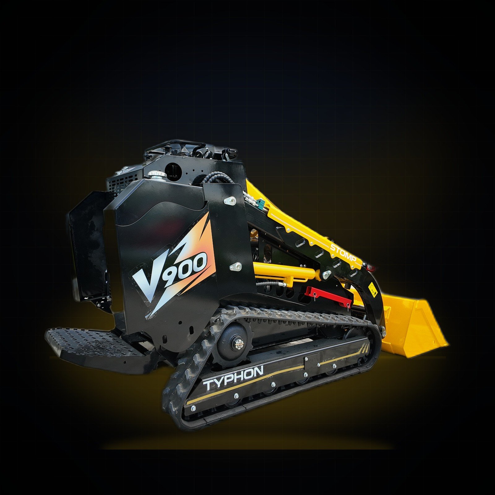 TYPHON STOMP V900 hydraulic arm and hose routing